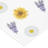 サマーワイルドフラワーズフローラデイジーダヒリアラベンダー テーブルクロス (アングル)