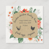 サマーワイルドフラワーズフローラファームハウスビジネスカード スクエア名刺 (正面)