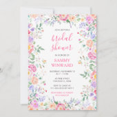 サマーワイルドフラワーズフローラブライダルシャワー 招待状 (正面)
