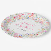 サマーワイルドフラワーズフローラベビーシャワー ペーパープレート (アングル)