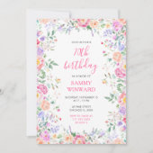 サマーワイルドフラワーズフローラ70thバースデーパーティー 招待状 (正面)