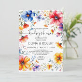 サマーワイルドフラワーズリースベビーシャワー 招待状 (スタンド正面)