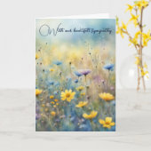 サマーワイルドフラワーズ悔やみや弔慰 カード (黄色い花)