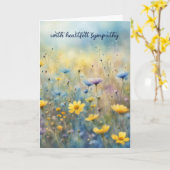 サマーワイルドフラワーズ悔やみや弔慰 カード (黄色い花)
