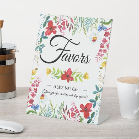 サマーワイルドフラワーズ結婚式の引き出物 台座サイン (インサイチュ)