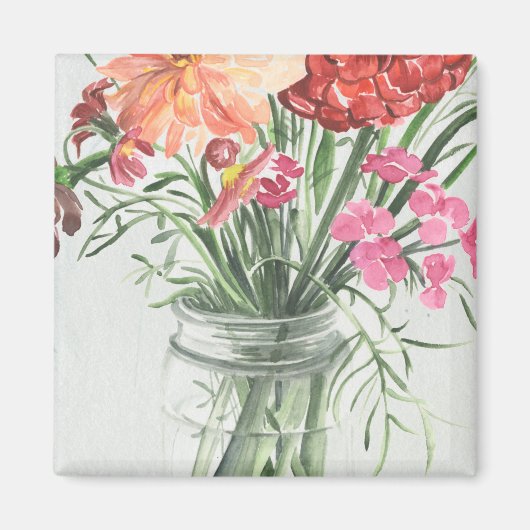 サマーワイルドフラワーズ – ピンクス&レッズ マグネット (正面)