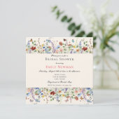 サマーワイルドフラワーズ&蝶ブライダルシャワー 招待状 (スタンド正面)