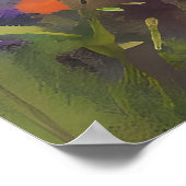 サマーワイルドフラワーバレーランドスケープ開花アート ポスター (角)