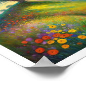 サマーワイルドフラワーヒルツリー8x10アートプリント ポスター (角)