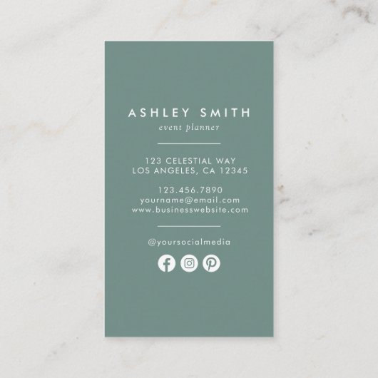 サマーワイルドフラワーフィールドソーシャルメディア 名刺 (裏面)