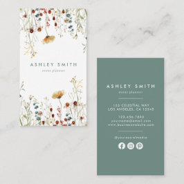 サマーワイルドフラワーフィールドソーシャルメディア 名刺