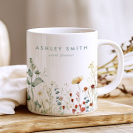 サマーワイルドフラワーフィールドビジネス コーヒーマグカップ