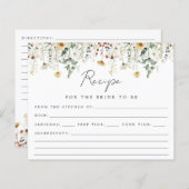 サマーワイルドフラワーフィールドブライダルシャワーレシピカード (正面/裏面)