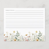 サマーワイルドフラワーフィールドブライダルシャワーレシピカード (裏面)