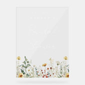 サマーワイルドフラワーフィールドブライダルシャワー アクリルサイン (正面)