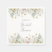 サマーワイルドフラワーフィールドブライダルシャワー スタンダードカクテルナプキン (正面)