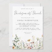 サマーワイルドフラワーフィールドブリデスメイドブランチ 招待状 (正面)