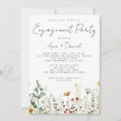 サマーワイルドフラワーフィールド婚約パーティ 招待状 (正面)