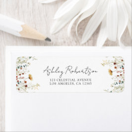 サマーワイルドフラワーフィールド差出人住所 ラベル