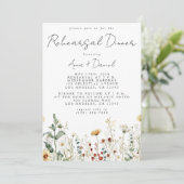サマーワイルドフラワーフィールド結婚のリハーサルディナー 招待状 (スタンド正面)