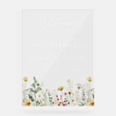 サマーワイルドフラワーフィールド結婚の歓迎 アクリルサイン (正面)