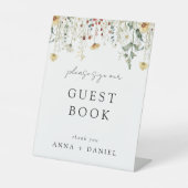 サマーワイルドフラワーフィールド結婚ズゲストブック 台座サイン (正面)
