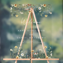 サマーワイルドフラワーフィー結婚ルド アクリルサイン