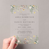 サマーワイルドフラワーフィー結婚ルド アクリル招待状 (インサイチュ (ポータブル))