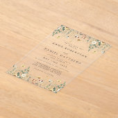 サマーワイルドフラワーフィー結婚ルド アクリル招待状 (レイダウン)