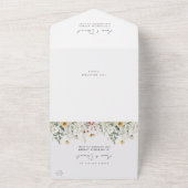 サマーワイルドフラワーフィー結婚ルド オールインワン招待状 (外側)