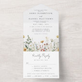 サマーワイルドフラワーフィー結婚ルド オールインワン招待状 (内側)