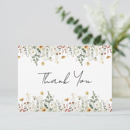 サマーワイルドフラワーフィー結婚ルド サンキューカード (スタンド正面)