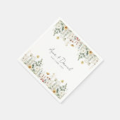 サマーワイルドフラワーフィー結婚ルド スタンダードカクテルナプキン (角)