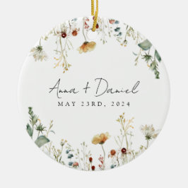 サマーワイルドフラワーフィー結婚ルド セラミックオーナメント
