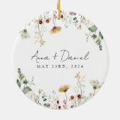 サマーワイルドフラワーフィー結婚ルド セラミックオーナメント (裏面)