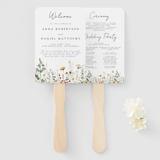 サマーワイルドフラワーフィー結婚ルド ハンドファン (正面&裏面)