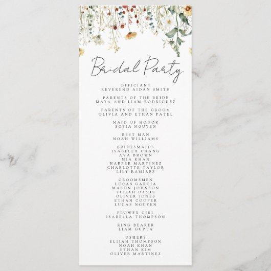 サマーワイルドフラワーフィー結婚ルド プログラム (裏面)