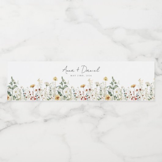 サマーワイルドフラワーフィー結婚ルド ペットボトルラベル (シングルラベル)