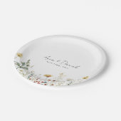 サマーワイルドフラワーフィー結婚ルド ペーパープレート (アングル)