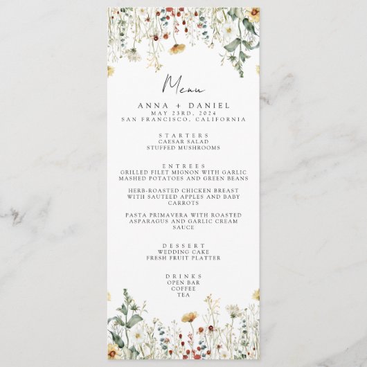 サマーワイルドフラワーフィー結婚ルド メニュー (正面)