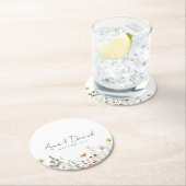 サマーワイルドフラワーフィー結婚ルド ラウンドペーパーコースター (インサイチュ)