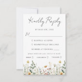 サマーワイルドフラワーフィー結婚ルド 出欠カード (正面)