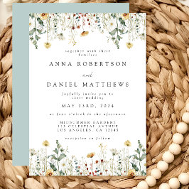 サマーワイルドフラワーフィー結婚ルド 招待状