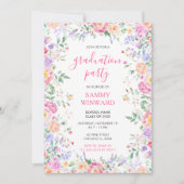 サマーワイルドフラワーフローラ卒業パーティー 招待状 (正面)