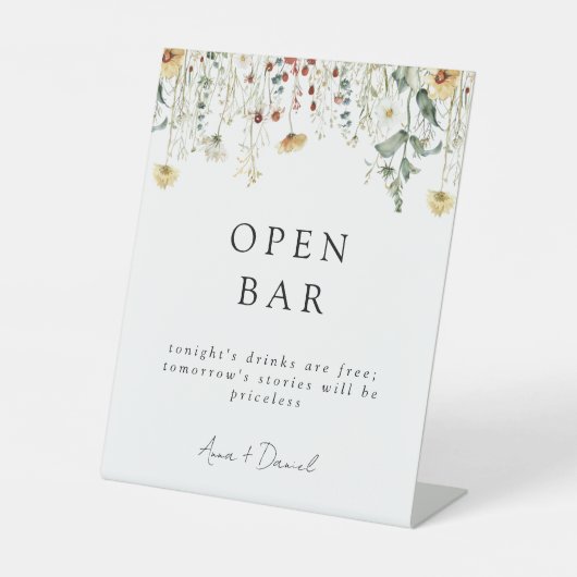 サマーワイルドフラワーフ結婚ィールドのオープンバー 台座サイン (正面)