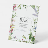 サマーワイルドフラワーブライダルシャワーミモザバー 台座サイン (正面)