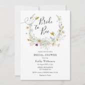 サマーワイルドフラワーブライドへビーブライダルシャワー 招待状 (正面)