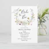 サマーワイルドフラワーブライドへビーブライダルシャワー 招待状 (スタンド正面)
