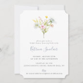 サマーワイルドフラワーブーケブライダルシャワー 招待状 (正面)