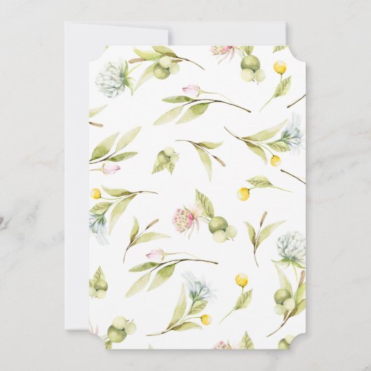 サマーワイルドフラワーブーケブライダルシャワー 招待状 (裏面)